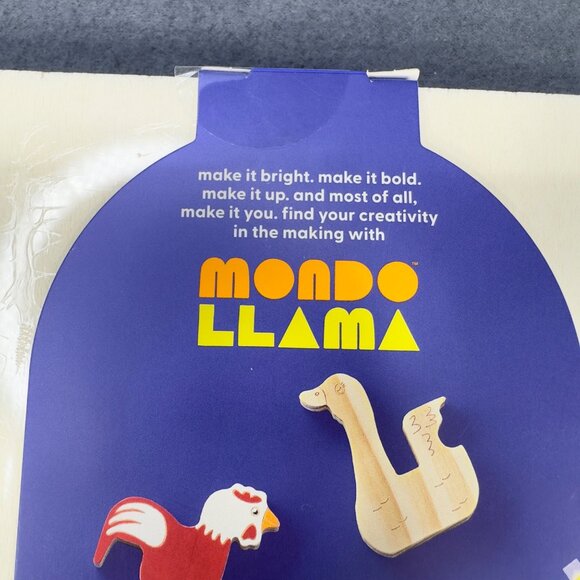 Mondo Llama Paint-Your-Own Wood Animals Kit With Paints And Brushes New - Picture 3 of 11